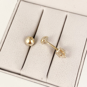 Žluté zlato náušnice pecky na šroubek